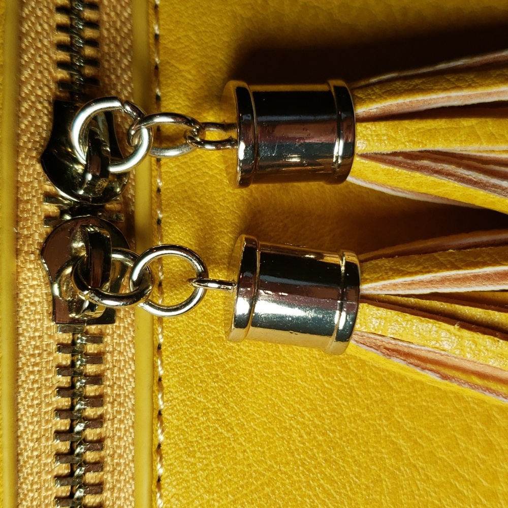 Dome Crossbody Bag With Adjustable Strap And Two Tassels - Picture 7 of 9